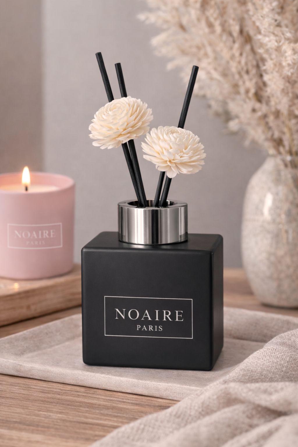 NOAIRE BLANC - Luxe geurstokjes 200 ml | zwart mat